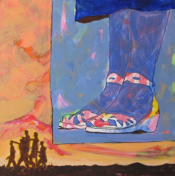 marche - 50x50 - technique mixte